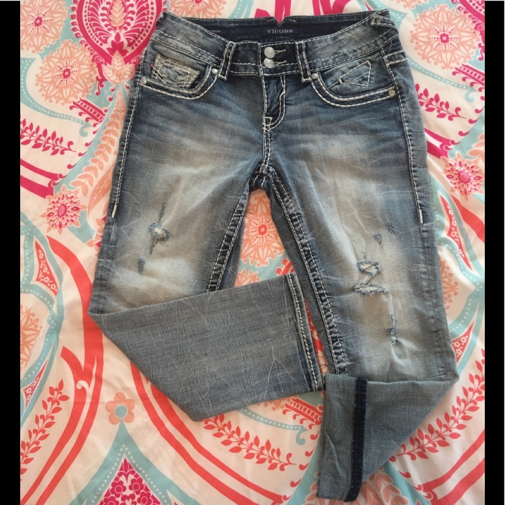 VIGOSS SZ 1/2 THE CHELSEA DENIM CAPRI LENGTH 21